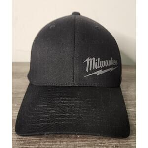 Yupoong Milwaukee Flexfit Stretch Black Fitted Hat Baseball Cap Hat S-M